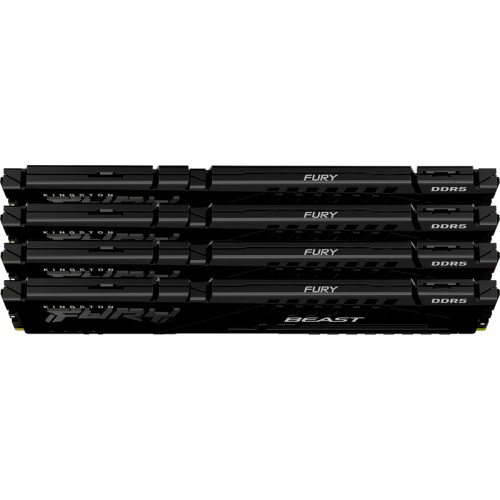 Память оперативная/ Kingston 64GB 5200MT/s DDR5 CL40 DIMM (Kit of 4) FURY Beast Black XMP