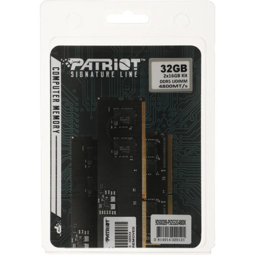 Память DDR5 2x16Gb 4800MHz Patriot PSD532G4800K Signature RTL Gaming PC5-38400 CL40 DIMM 288-pin 1.1В Ret