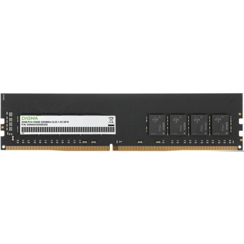 Оперативная память DDR4 32GB 3200MHz Digma DGMAD43200032D RTL PC4-25600 CL22 DIMM 288-pin 1.2В dual rank Ret [DGMAD43200032D]