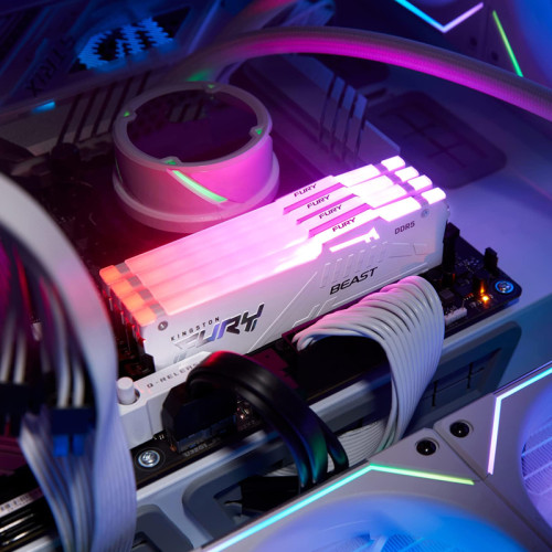 Память оперативная Kingston 64GB 6000MT/s DDR5 CL30 DIMM (Kit of 2) FURY Beast White RGB EXPO