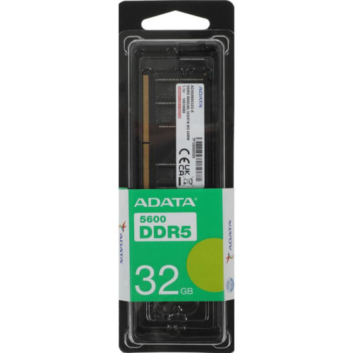 Память DDR5 32GB 5600MHz A-Data AD5S560032G-S RTL PC5-44800 CL46 SO-DIMM 262-pin 1.1В single rank Ret