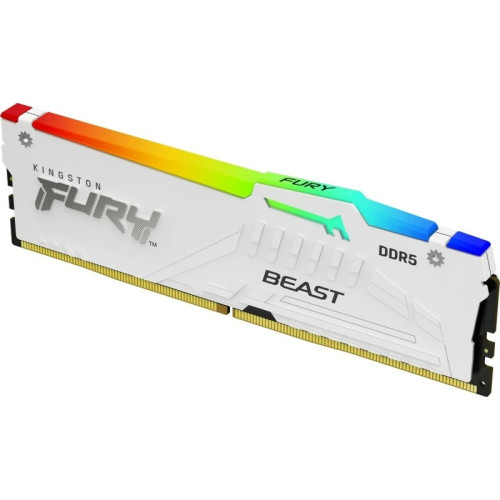 Память оперативная/ Kingston 16GB 5200MT/s DDR5 CL40 DIMM FURY Beast White RGB XMP