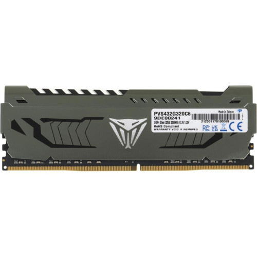 Оперативная память DDR4 32Gb 3200MHz Patriot PVS432G320C6 Viper Steel RTL Gaming PC4-25600 CL16 DIMM 288-pin 1.35В с радиатором Ret [PVS432G320C6]