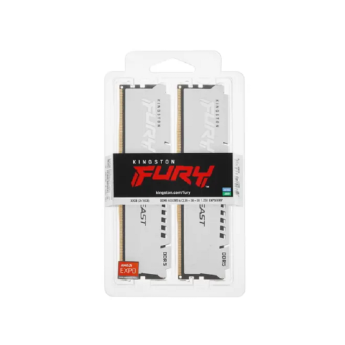 Память оперативная/ Kingston 32GB 6000MT/s DDR5 CL36 DIMM (Kit of 2) FURY Beast White EXPO