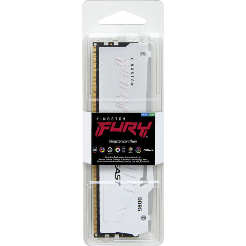 Память оперативная/ Kingston 16GB 5600MT/s DDR5 CL36 DIMM FURY Beast White RGB EXPO