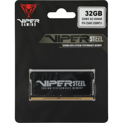 Оперативная память DDR4 32Gb 3200MHz Patriot PVS432G320C8S Steel Series RTL PC4-25600 CL22 SO-DIMM 260-pin 1.2В single rank с радиатором Ret [PVS432G320C8S]