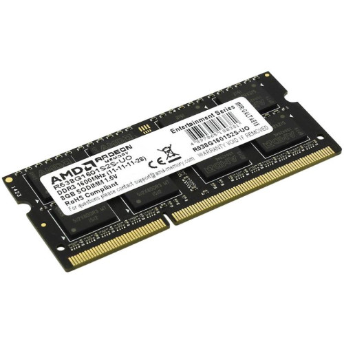 Оперативная память DDR3 8Gb 1600MHz AMD R538G1601S2S-U RTL PC3-12800 CL11 SO-DIMM 204-pin 1.5В dual rank Ret [R538G1601S2S-U]