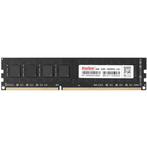 Оперативная память DDR3L 4GB 1600MHz Kingspec KS1600D3P13504G RTL PC3-12800 CL11 DIMM 240-pin 1.35В single rank Ret [KS1600D3P13504G]