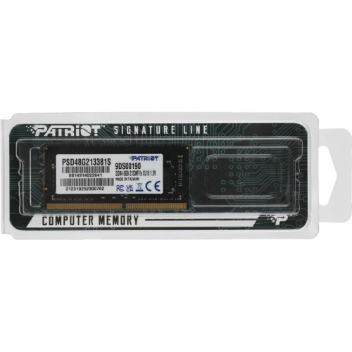 Оперативная память DDR4 8Gb 2133MHz Patriot PSD48G213381S Signature RTL PC4-17000 CL15 SO-DIMM 260-pin 1.2В single rank Ret [PSD48G213381S]