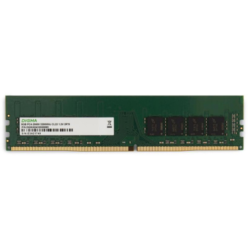 Оперативная память DDR4 8Gb 3200MHz Digma DGMAD43200008D RTL PC4-25600 CL22 DIMM 288-pin 1.2В dual rank Ret [DGMAD43200008D]