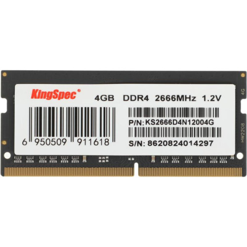 Оперативная память DDR4 4GB 2666MHz Kingspec KS2666D4N12004G RTL PC4-21300 SO-DIMM 260-pin 1.35В dual rank Ret [KS2666D4N12004G]
