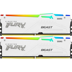 Память оперативная/ Kingston 32GB 6400MT/s DDR5 CL32 DIMM (Kit of 2) FURY Beast White RGB EXPO