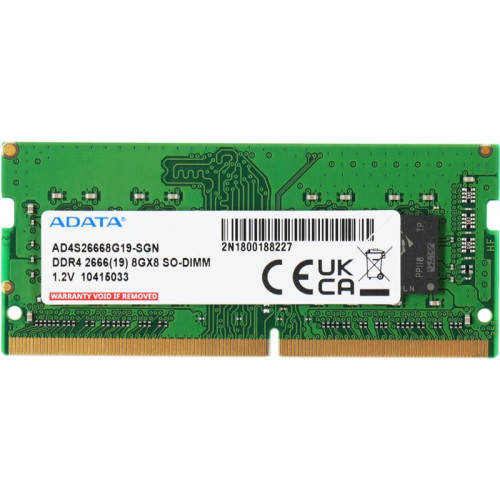 Оперативная память DDR4 8Gb 2666MHz A-Data AD4S26668G19-SGN RTL PC4-21300 CL19 SO-DIMM 260-pin 1.2В dual rank Ret [AD4S26668G19-SGN]