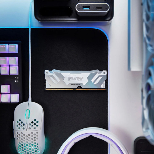 Память оперативная/ Kingston 16GB 7600MT/s DDR5 CL38 DIMM FURY Renegade RGB White XMP