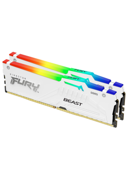 Память оперативная/ Kingston 32GB 5600MT/s DDR5 CL40 DIMM (Kit of 2) FURY Beast White RGB XMP