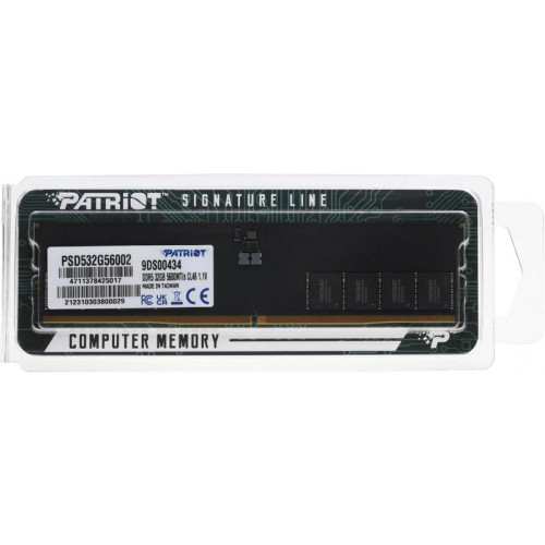 Оперативная память DDR5 32GB 5600MHz Patriot PSD532G56002 Signature RTL PC5-44800 CL46 DIMM 288-pin 1.1В dual rank Ret [PSD532G56002]