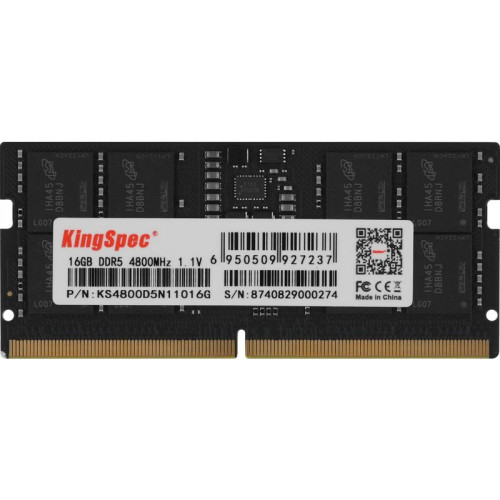 Оперативная память DDR5 16GB 4800MHz Kingspec KS4800D5N11016G RTL PC5-38400 CL40 SO-DIMM 288-pin 1.1В single rank Ret [KS4800D5N11016G]