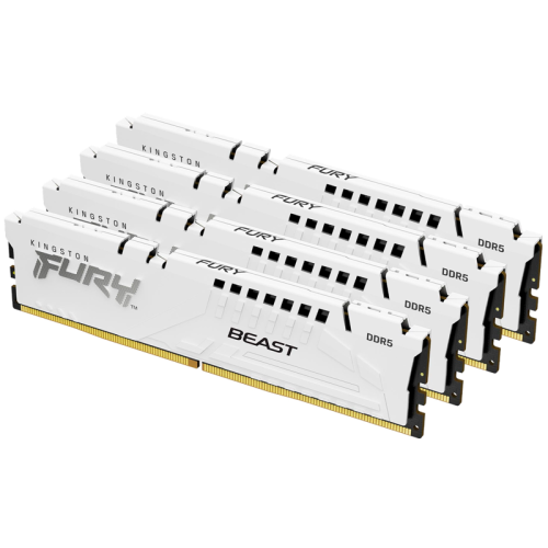 Память оперативная/ Kingston 64GB 6000MT/s DDR5 CL40 DIMM (Kit of 4) FURY Beast White XMP
