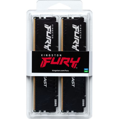 Память оперативная/ Kingston 64GB 5600MT/s DDR5 CL40 DIMM (Kit of 4) FURY Beast Black XMP