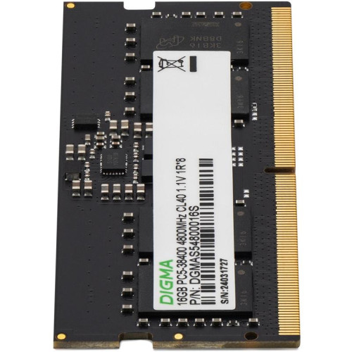 Оперативная память DDR5 16GB 4800MHz Digma DGMAS54800016S RTL PC5-38400 CL40 SO-DIMM 262-pin 1.1В single rank Ret [DGMAS54800016S]
