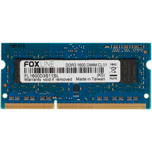 Память оперативная/ Foxline SODIMM 4GB 1600 DDR3 (512*8) 1.35V