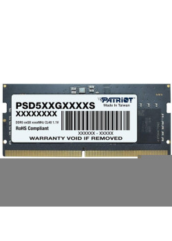 Оперативная память DDR5 32GB 4800MHz Patriot PSD532G48002S RTL PC5-38400 CL40 SO-DIMM 262-pin 1.1В dual rank Ret [PSD532G48002S]