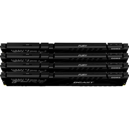Память оперативная/ Kingston 64GB 5600MT/s DDR5 CL40 DIMM (Kit of 4) FURY Beast Black XMP