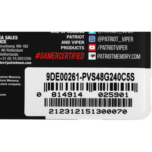 Оперативная память DDR4 8Gb 2400MHz Patriot PVS48G240C5S Viper Steel RTL PC4-19200 CL15 SO-DIMM 260-pin 1.2В single rank Ret [PVS48G240C5S]