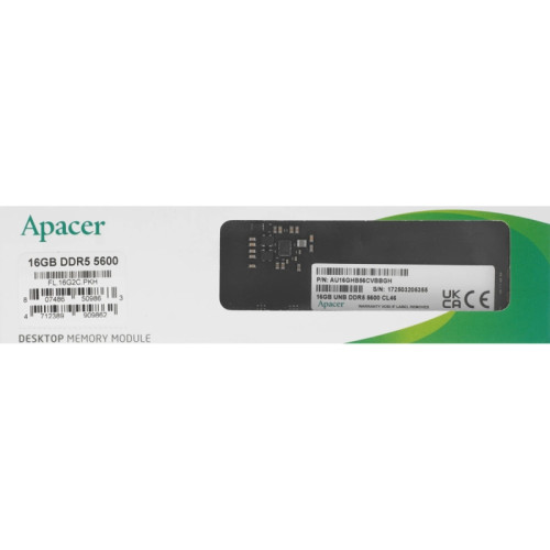 Модуль памяти APACER DIMM 16GB DDR5-5600 FL16G2CPKH Модуль памяти APACER DIMM 16GB DDR5-5600 FL16G2CPKH