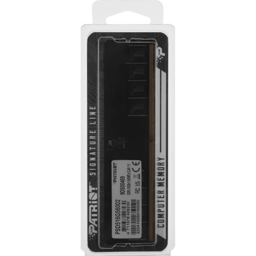 Оперативная память DDR5 16GB 5600MHz Patriot PSD516G56002 Signature RTL PC5-44800 CL46 DIMM 288-pin 1.1В single rank Ret [PSD516G56002]