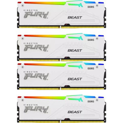 Память оперативная/ Kingston 64GB 5200MT/s DDR5 CL40 DIMM (Kit of 4) FURY Beast White RGB XMP