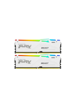 Память оперативная/ Kingston 32GB 6000MT/s DDR5 CL30 DIMM (Kit of 2) FURY Beast White RGB EXPO