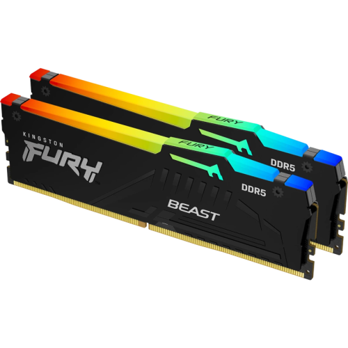 Память оперативная/ Kingston 64GB 5600MT/s DDR5 CL40 DIMM (Kit of 2) FURY Beast RGB
