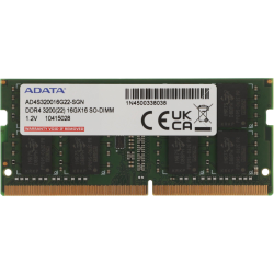 Оперативная память DDR4 16Gb 3200MHz A-Data AD4S320016G22-SGN RTL PC4-25600 CL22 SO-DIMM 260-pin 1.2В single rank Ret [AD4S320016G22-SGN]