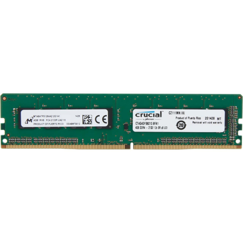 Память оперативная/ Crucial  4GB DDR4 2133 MT/s (PC4-17000) CL16 SR x8 Unbuffered DIMM 288pin
