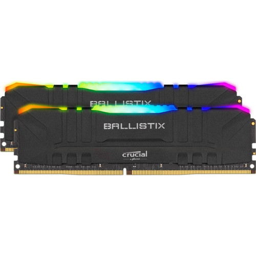 Память оперативная/ Crucial 64GB Kit (32GBx2) DDR4 3200MT/s CL16 Unbuffered DIMM 288 pin Ballistix Black RGB Память оперативная/ Crucial 64GB Kit (32GBx2) DDR4 3200MT/s CL16 Unbuffered DIMM 288 pin Ballistix Black RGB