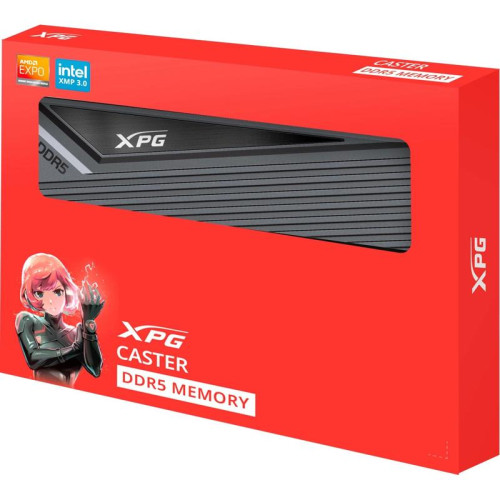 Память DDR5 2x16GB 6400MHz A-Data AX5U6400C3216G-DCCAGY XPG Caster RGB RTL PC5-51200 CL32 DIMM 288-pin 1.1В kit single rank с радиатором Ret