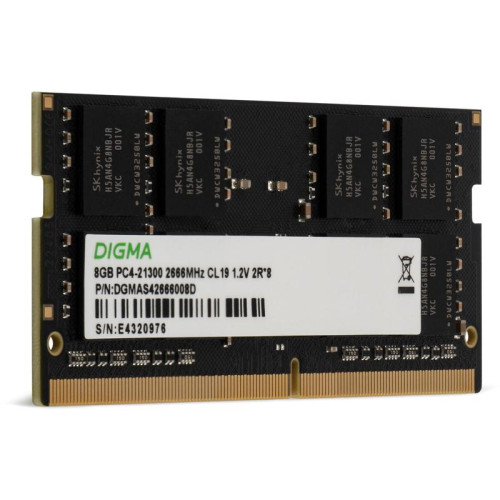 Оперативная память DDR4 8Gb 2666MHz Digma DGMAS42666008D RTL PC4-21300 CL19 SO-DIMM 260-pin 1.2В dual rank Ret [DGMAS42666008D]