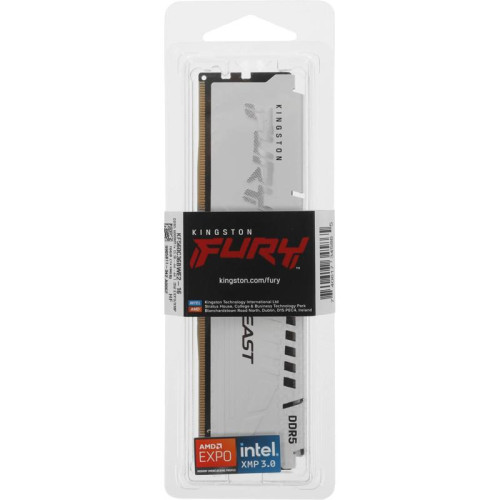 Память DDR5 16GB 6000MHz Kingston KF560C36BWE2-16 Fury Beast White Expo RTL PC5-48000 CL36 DIMM 288-pin 1.35В dual rank с радиатором Ret