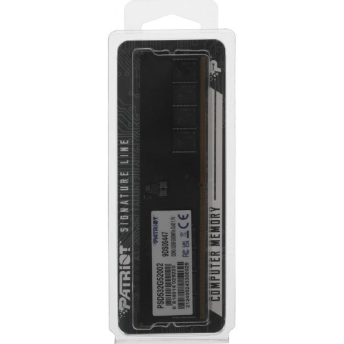 Оперативная память DDR5 32GB 5200MHz Patriot PSD532G52002 Signature RTL PC5-41600 CL42 DIMM 288-pin 1.1В single rank Ret [PSD532G52002]