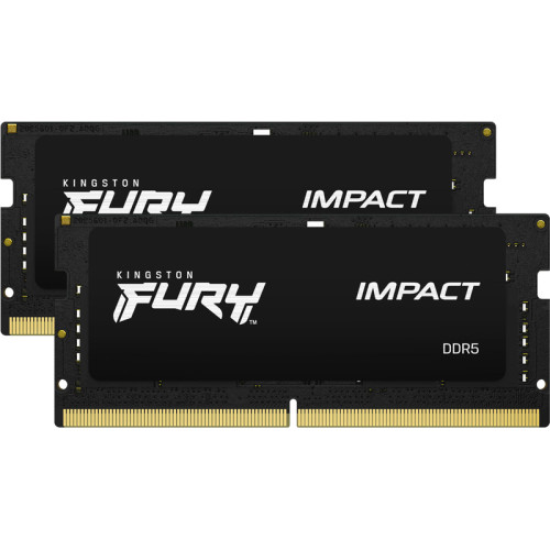 Память оперативная/ Kingston 16GB 4800MT/s DDR5 CL38 SODIMM (Kit of 2) FURY Impact PnP