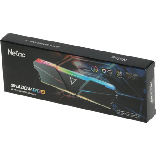Оперативная память DDR4 16Gb 3200MHz Netac NTSRD4P32SP-16E Shadow RGB RTL PC4-25600 CL16 DIMM 288-pin 1.35В single rank с радиатором Ret [NTSRD4P32SP-16E]