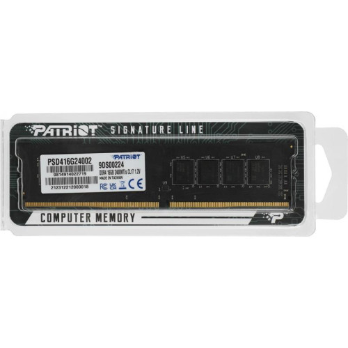 Оперативная память DDR4 16Gb 2400MHz Patriot PSD416G24002 Signature RTL PC4-17000 CL17 DIMM 288-pin 1.2В dual rank Ret [PSD416G24002]