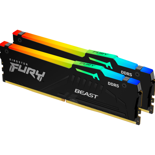 Память оперативная/ Kingston 64GB 5200MT/s DDR5 CL40 DIMM (Kit of 2) FURY Beast RGB