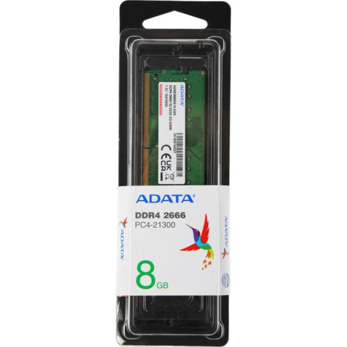 Оперативная память DDR4 8Gb 2666MHz A-Data AD4S26668G19-SGN RTL PC4-21300 CL19 SO-DIMM 260-pin 1.2В dual rank Ret [AD4S26668G19-SGN]