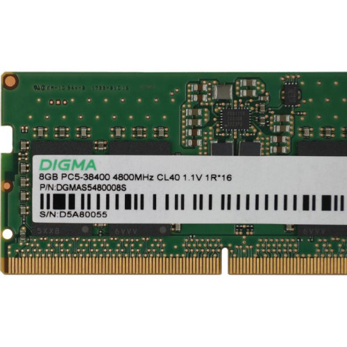 Оперативная память DDR5 8GB 4800MHz Digma DGMAS5480008S RTL PC5-38400 CL40 SO-DIMM 262-pin 1.1В single rank Ret [DGMAS5480008S]