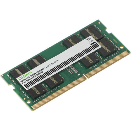 Оперативная память DDR4 32GB 3200MHz Digma DGMAS43200032D RTL PC4-25600 CL22 SO-DIMM 260-pin 1.2В dual rank Ret [DGMAS43200032D]