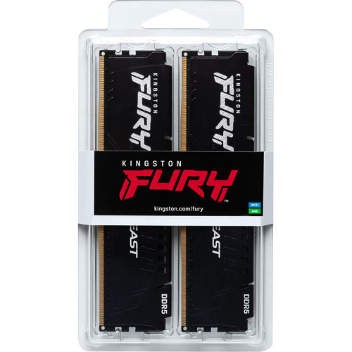 Память оперативная/ Kingston 32GB 6000MT/s DDR5 CL30 DIMM (Kit of 2) FURY Beast Black XMP