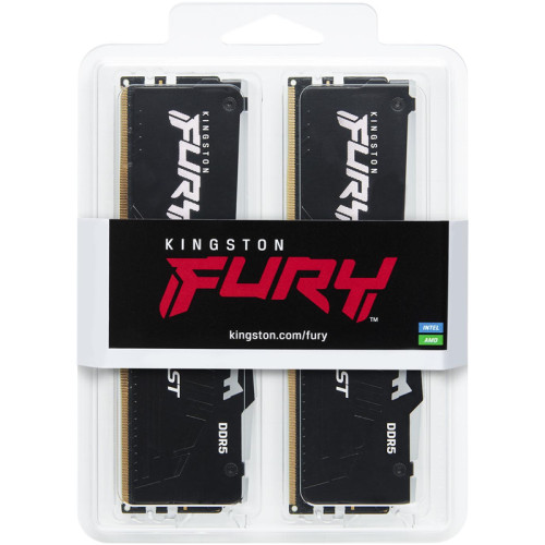 Память оперативная/ Kingston 32GB 5200MT/s DDR5 CL40 DIMM (Kit of 2) FURY Beast RGB