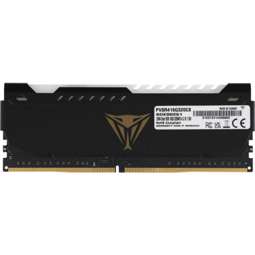 Оперативная память DDR4 16GB 3200MHz Patriot PVSR416G320C8 Viper Steel RGB RTL Gaming PC4-25600 CL18 DIMM 288-pin 1.35В dual rank с радиатором Ret [PVSR416G320C8]